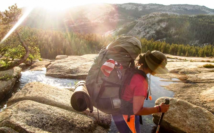 girls learn backpacking skills